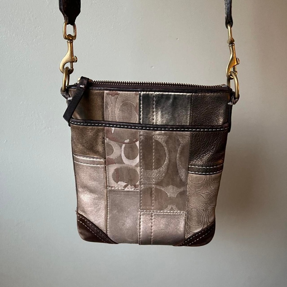 y2k 2000s Coach Signature Cs monogram Patchwork Crossbody purse